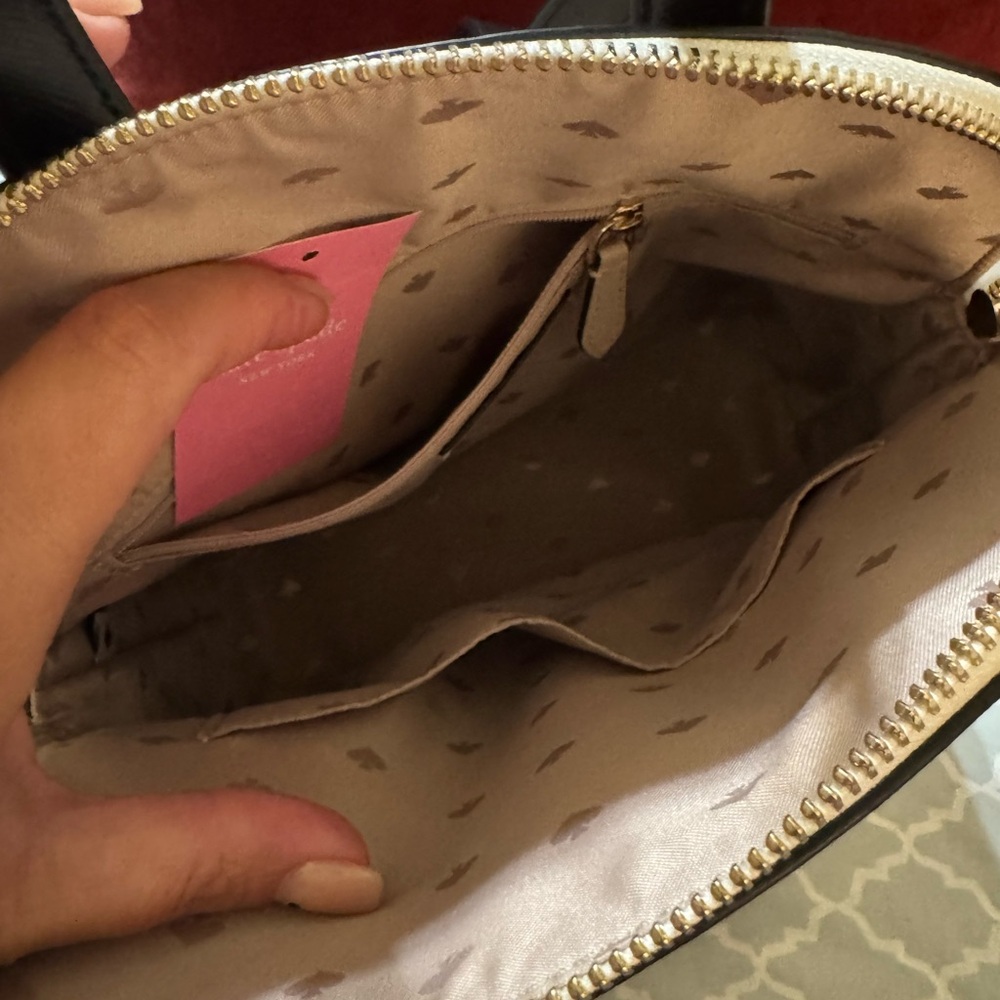 Kate Spade Tan and Black Backpack with Saffiano Texture - Picture 2 of 5